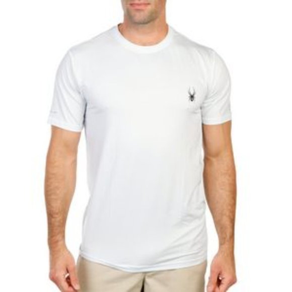 Spyder Men's Short Sleeve Rash guard Shirt White Medium NWT/NEW - Picture 1 of 7